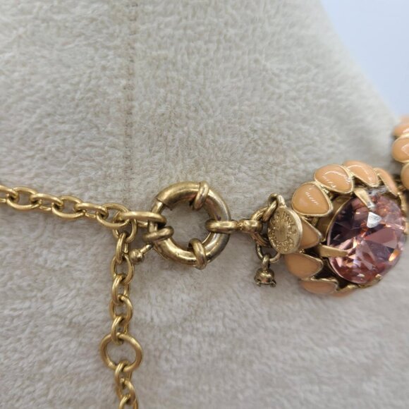 J Crew Pinkish Neutral Enamel with Citrine Colored Crystals Cupcake Necklace - Picture 3 of 11